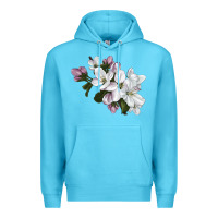 Ocean Blue apple blossom Premium Hoodie - LillyAllenDesigns