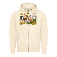 Sandshell coffee cups goats Zipper Hoodie - texasbilliewilder