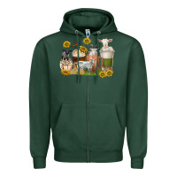 Sports Green coffee cups goats Zipper Hoodie - texasbilliewilder