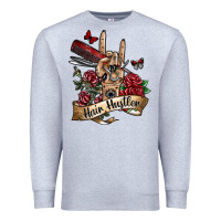 Heather Grey hair hustler 3 Premium Sweatshirt - SublimationCraftShop