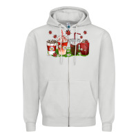Dove Grey coffee cups lady bug with daisies Zipper Hoodie - texasbilliewilder