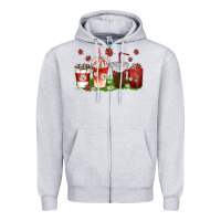 Heather Grey coffee cups lady bug with daisies Zipper Hoodie - texasbilliewilder