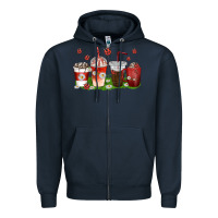 Navy coffee cups lady bug with daisies Zipper Hoodie - texasbilliewilder