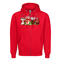 Red coffee cups lady bug with daisies Zipper Hoodie - texasbilliewilder
