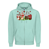 Seafoam coffee cups lady bug with daisies Zipper Hoodie - texasbilliewilder