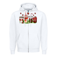 White coffee cups lady bug with daisies Zipper Hoodie - texasbilliewilder