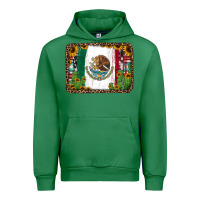 Emerald mexican flag background with cactus and sunflower Urban Hoodie - Jasminsmagicworld