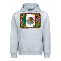 Heather Grey mexican flag background with cactus and sunflower Urban Hoodie - Jasminsmagicworld