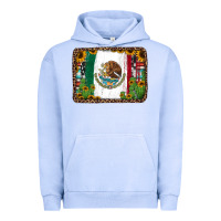Pigment Grape Ice mexican flag background with cactus and sunflower Urban Hoodie - Jasminsmagicworld