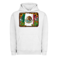 Pigment Lunar Rock mexican flag background with cactus and sunflower Urban Hoodie - Jasminsmagicworld
