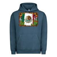 Pigment Midnight Navy mexican flag background with cactus and sunflower Urban Hoodie - Jasminsmagicworld