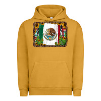 Pigment Peanut Butter mexican flag background with cactus and sunflower Urban Hoodie - Jasminsmagicworld