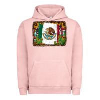 Pigment Salmon mexican flag background with cactus and sunflower Urban Hoodie - Jasminsmagicworld