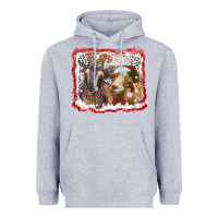 Heather Grey christmas goats Heavyweight Hoodie - RanaPortraitStore
