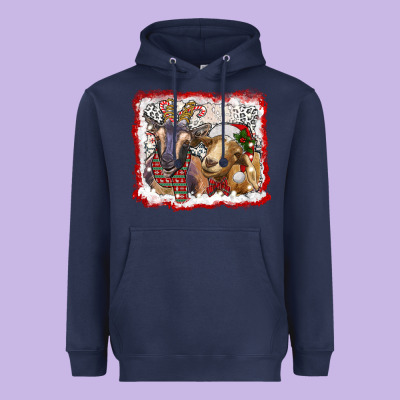 Christmas Goats Heavyweight Hoodie Designed By Ranaportraitstore