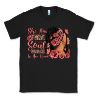 Black She has fire in her soul afro woman Classic Tee - RanaPortraitStore