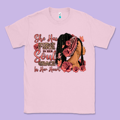 She Has Fire In Her Soul Afro Woman Classic Tee Designed By Ranaportraitstore