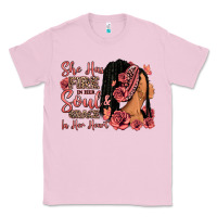 Bubblegum Pink She has fire in her soul afro woman Classic Tee - RanaPortraitStore