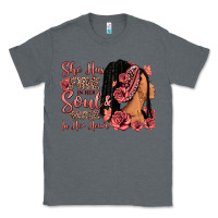 Charcoal Heather She has fire in her soul afro woman Classic Tee - RanaPortraitStore
