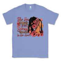 Colony Blue She has fire in her soul afro woman Classic Tee - RanaPortraitStore