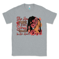 Heather Grey She has fire in her soul afro woman Classic Tee - RanaPortraitStore