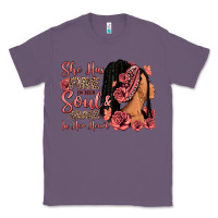 Lavender She has fire in her soul afro woman Classic Tee - RanaPortraitStore