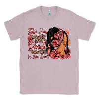 Lilac She has fire in her soul afro woman Classic Tee - RanaPortraitStore