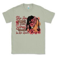 Matcha She has fire in her soul afro woman Classic Tee - RanaPortraitStore