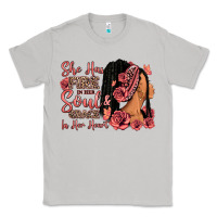 Moon Dust She has fire in her soul afro woman Classic Tee - RanaPortraitStore