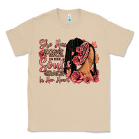Mushroom She has fire in her soul afro woman Classic Tee - RanaPortraitStore