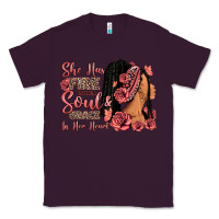 Plum She has fire in her soul afro woman Classic Tee - RanaPortraitStore