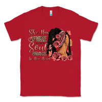 Red She has fire in her soul afro woman Classic Tee - RanaPortraitStore