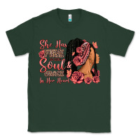 Sports Green She has fire in her soul afro woman Classic Tee - RanaPortraitStore