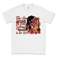 White She has fire in her soul afro woman Classic Tee - RanaPortraitStore