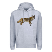 Heather Grey coyote Premium Hoodie - LillyAllenDesigns
