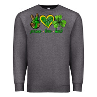 Charcoal Heather peace love luck st. patricks day nePeace love luck Premium Sweatshirt - Neo Western
