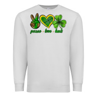 Dove Grey peace love luck st. patricks day nePeace love luck Premium Sweatshirt - Neo Western