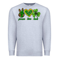 Heather Grey peace love luck st. patricks day nePeace love luck Premium Sweatshirt - Neo Western