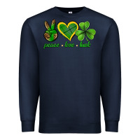 Navy peace love luck st. patricks day nePeace love luck Premium Sweatshirt - Neo Western