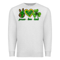 Oatmeal Heather peace love luck st. patricks day nePeace love luck Premium Sweatshirt - Neo Western