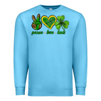 Ocean Blue peace love luck st. patricks day nePeace love luck Premium Sweatshirt - Neo Western