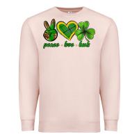 Pale Pink peace love luck st. patricks day nePeace love luck Premium Sweatshirt - Neo Western