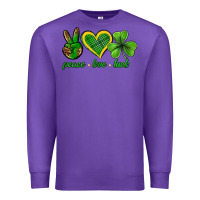 Purple peace love luck st. patricks day nePeace love luck Premium Sweatshirt - Neo Western