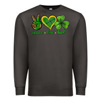 Smoke peace love luck st. patricks day nePeace love luck Premium Sweatshirt - Neo Western