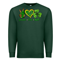 Sports Green peace love luck st. patricks day nePeace love luck Premium Sweatshirt - Neo Western