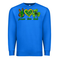 True Royal peace love luck st. patricks day nePeace love luck Premium Sweatshirt - Neo Western