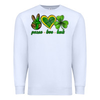White peace love luck st. patricks day nePeace love luck Premium Sweatshirt - Neo Western