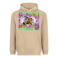 Mushroom Halloween School Bus Heavyweight Hoodie - texasbilliewilder