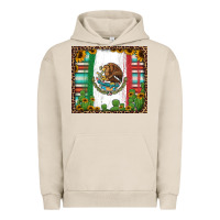 Pigment French Oak mexican flag background with cactus and sunflower tumbler Urban Hoodie - Jasminsmagicworld