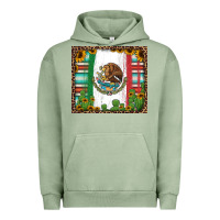 Pigment Oil Green mexican flag background with cactus and sunflower tumbler Urban Hoodie - Jasminsmagicworld
